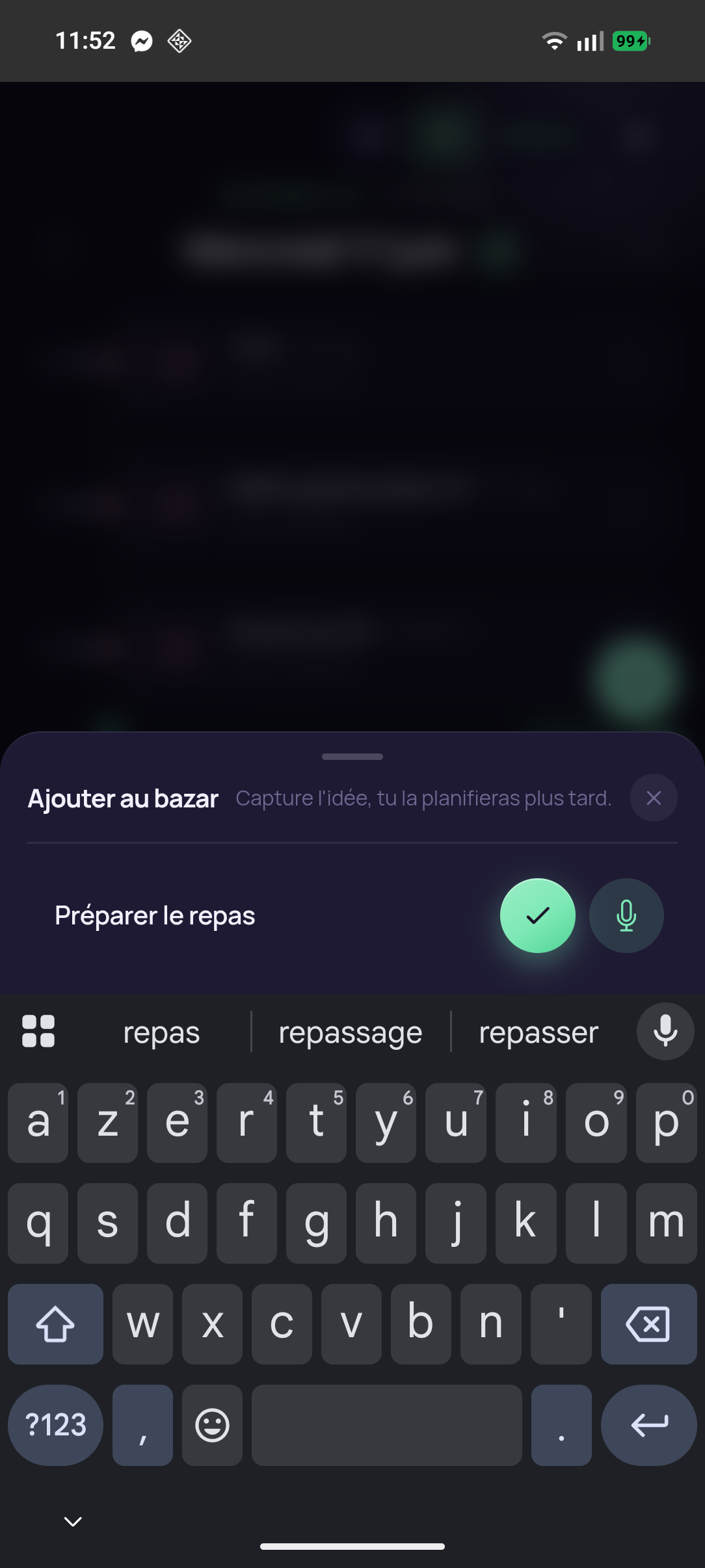 Le bouton « + », accessible partout, pour capturer en un geste.